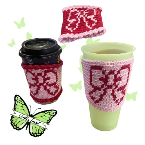 Coquette crochet cup sleeve