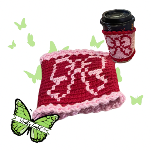 Coquette crochet cup sleeve