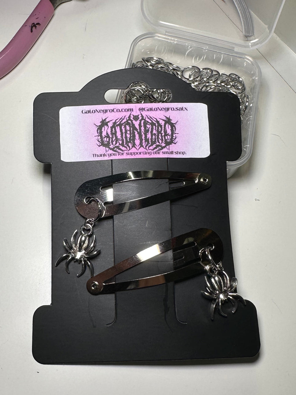 Dangle spider Hair clips