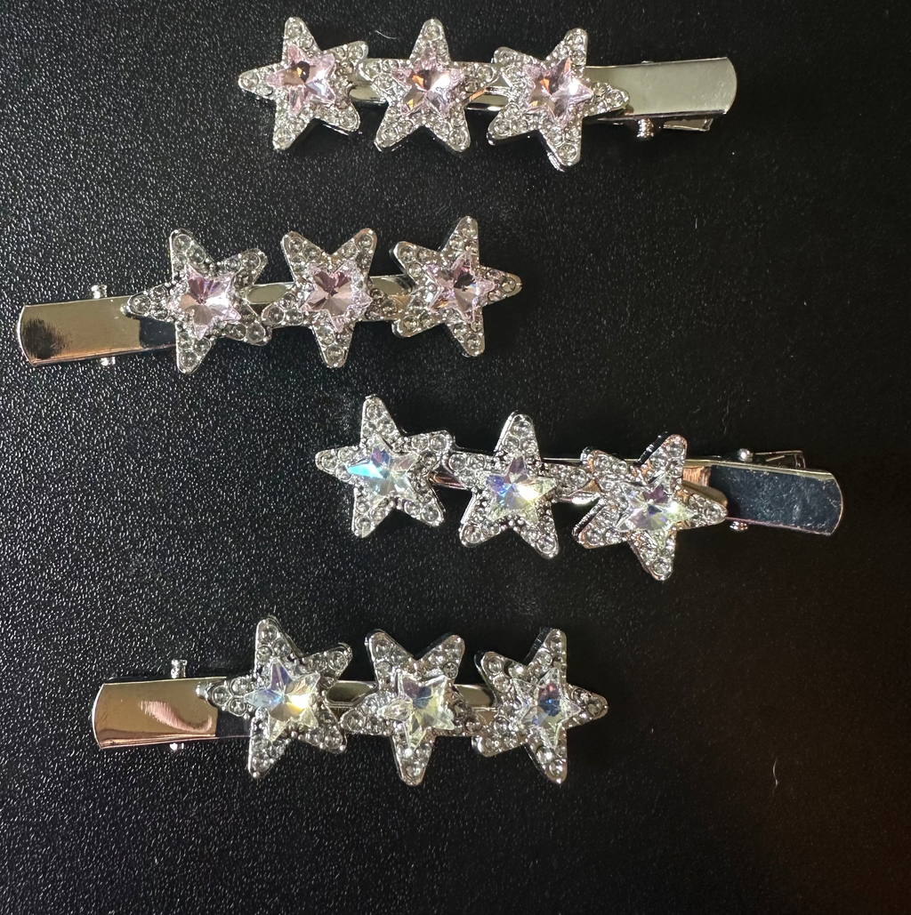 Glitzy star clips