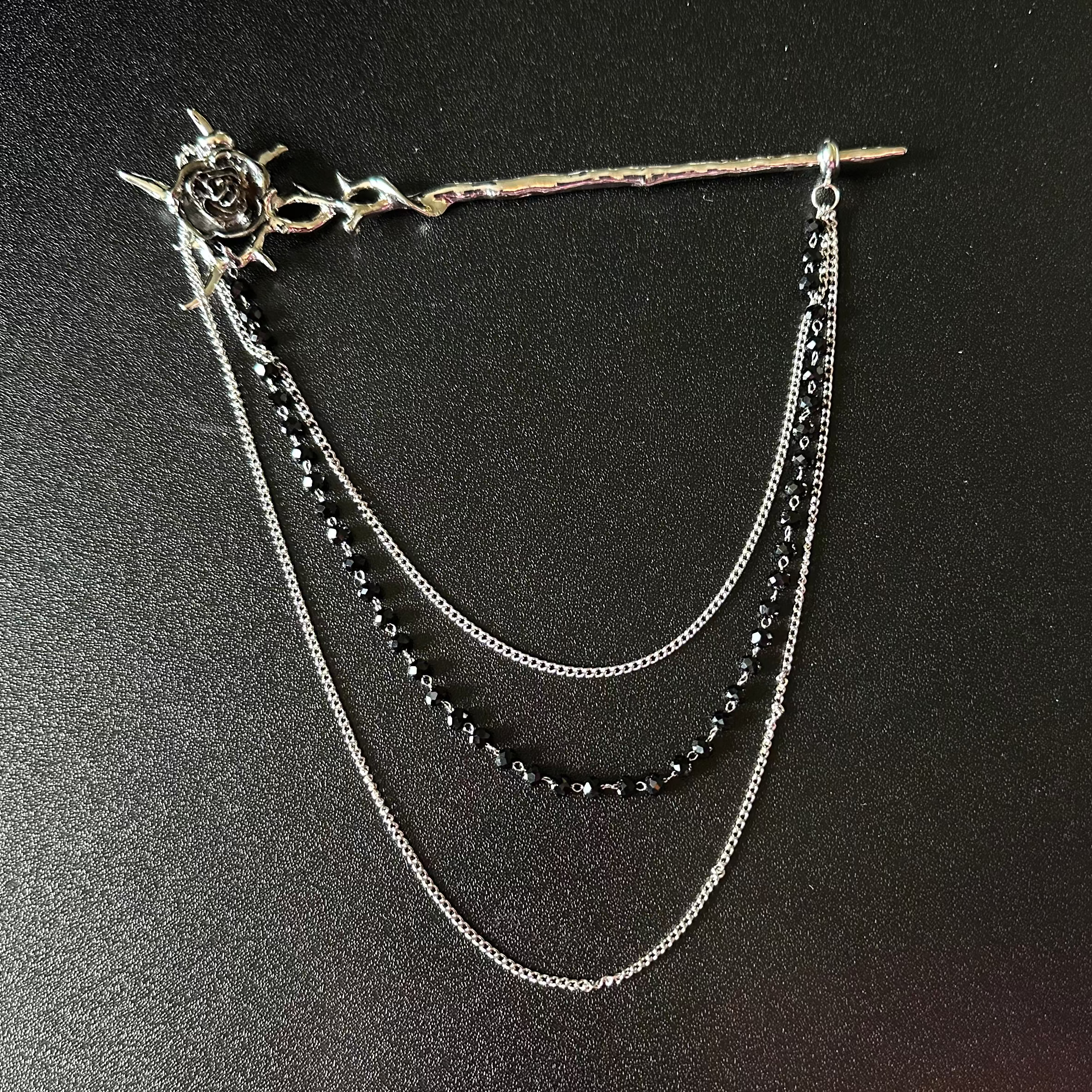 Gothic rose hair pin