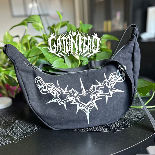 Spiked Heart Crescent bag