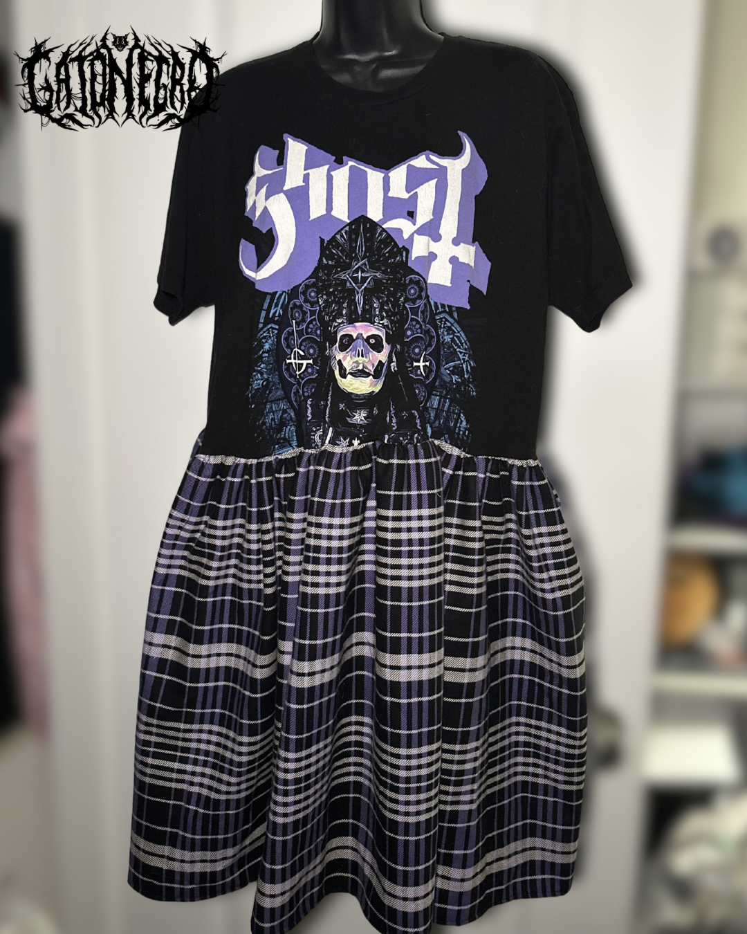 Purple Plaid ‘Ghost’ t-shirt dress