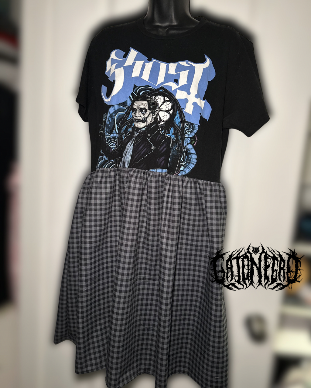 Blue/ grey ‘ghost’ t-shirt dress