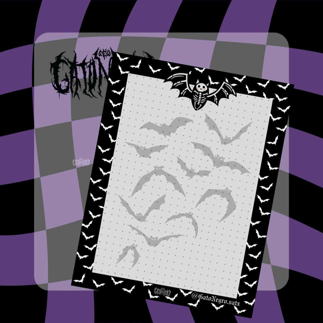 Skeleton bat memo pads